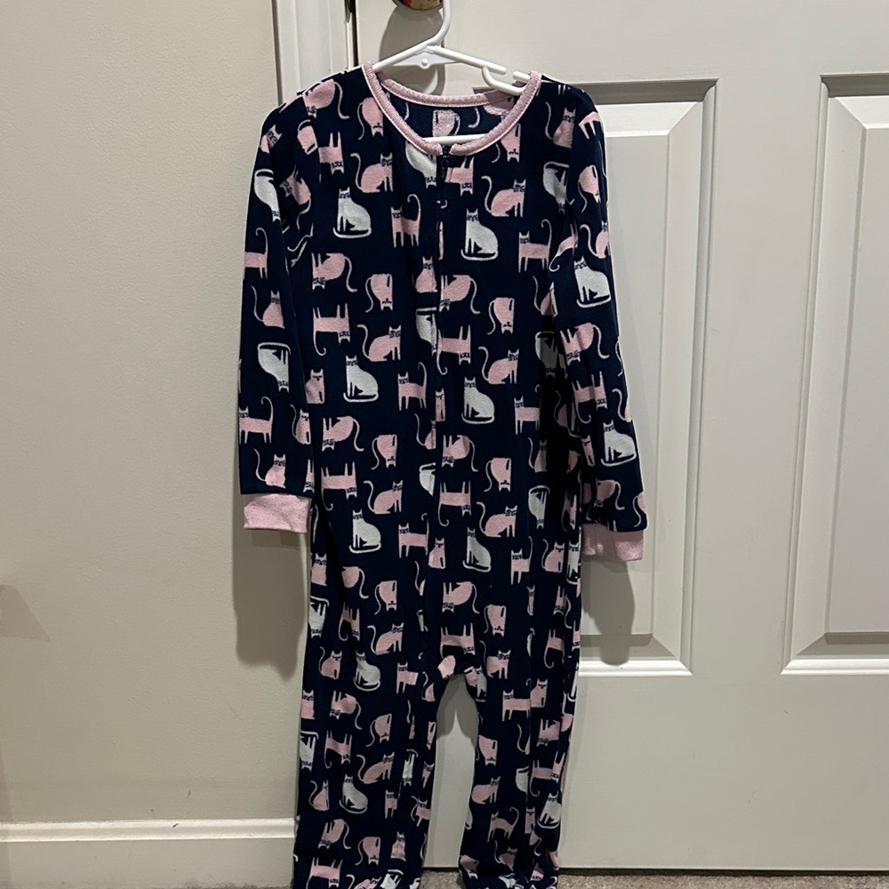 Carter's Blue Onesie with Cat Design